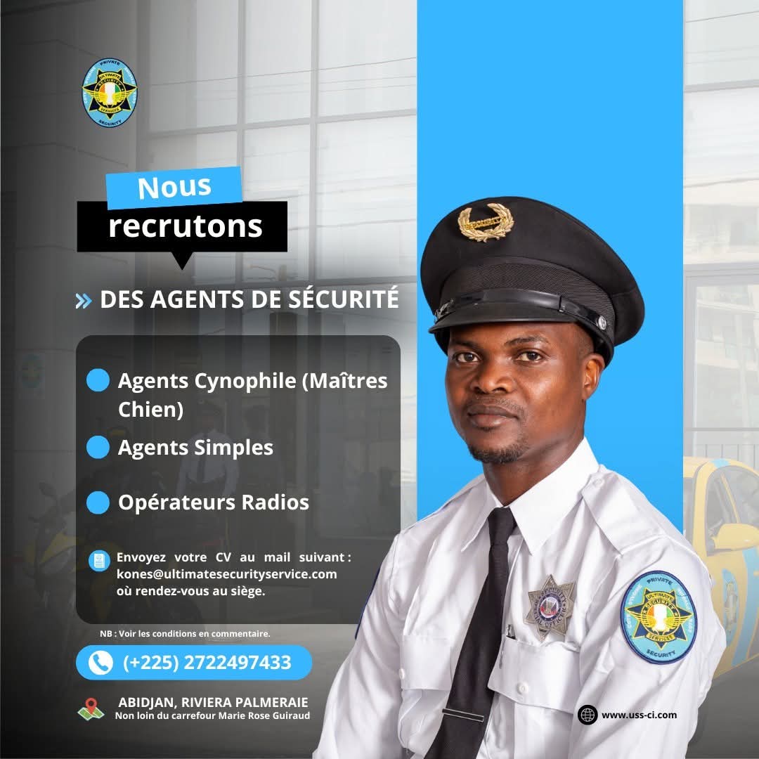 Recrutement Agent de sécurité
