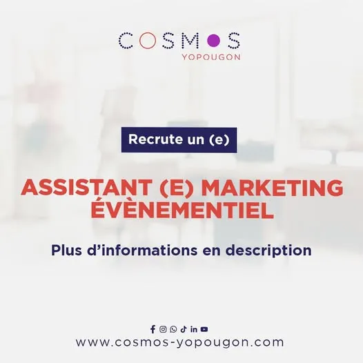 COSMOS RECRUTE ASSISTANT MARKETING EVENEMENTIEL (H/F)