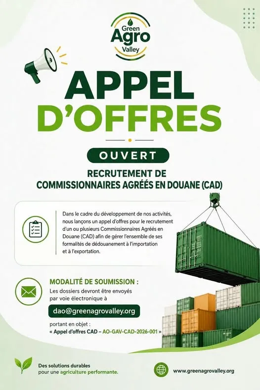 RECRUTEMENT DE COMMISSIONNAIRES AGRÉÉS EN DOUANE (CAD)