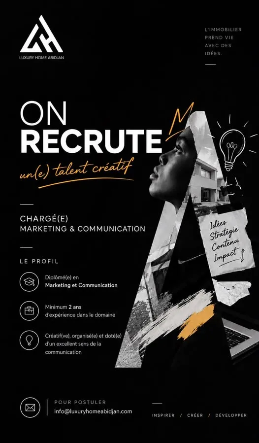 LUXURY HOME RECRUTE CHARGE MARKETING ET COMMUNICATION