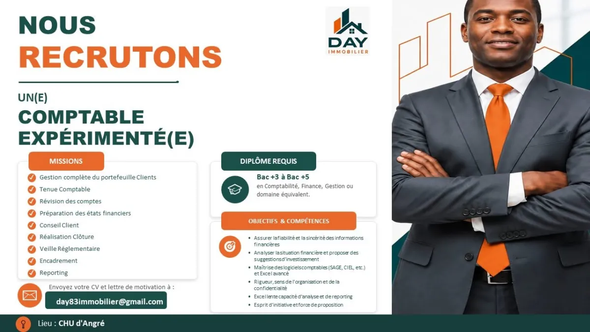 DAY IMMOBILIER RECRUTE COMPABLE H/F