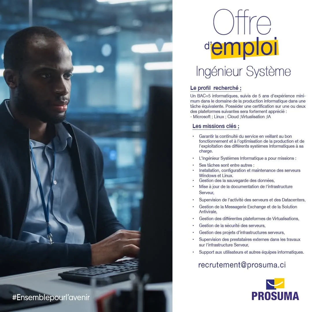 RECRUTEMENT UN INGENIEUR SYSTEMES