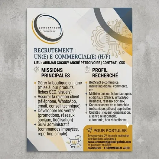 RECRUTEMENT E-COMMERCIAL (E) (H/F)