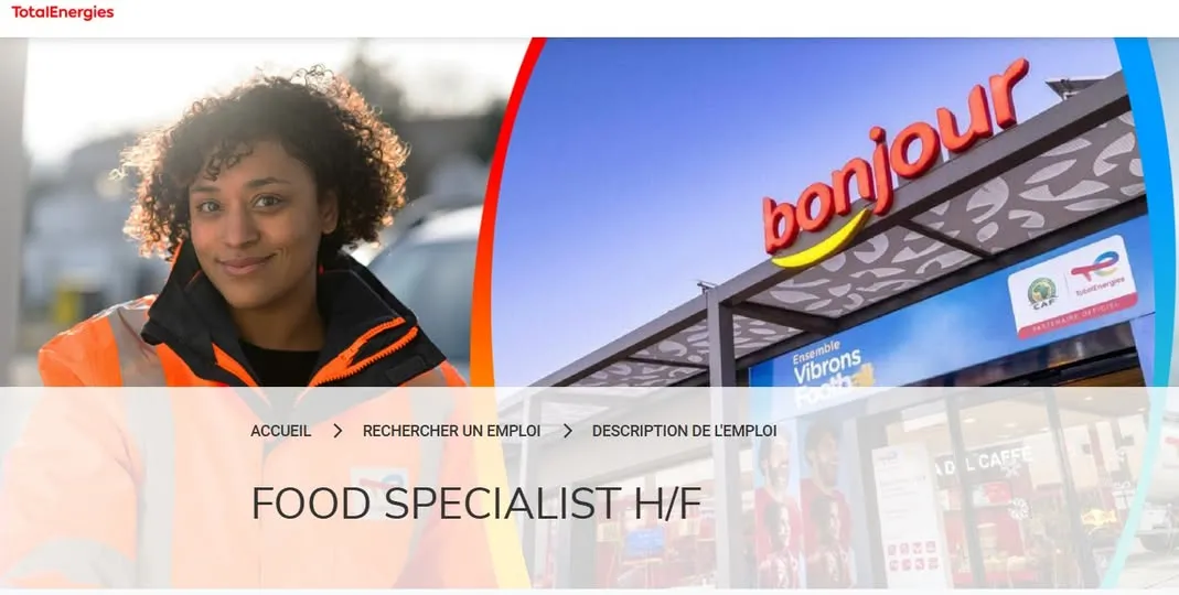 TOTAL ENERGIES RECRUTE FOOD SPECIALIST (H/F)