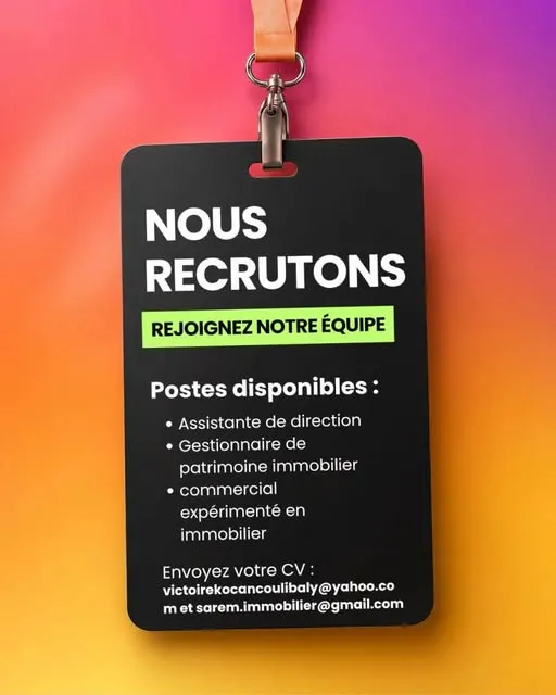 SAREM IMMOBILIER RECRUTE ASSISTANTE DE DIRECTION