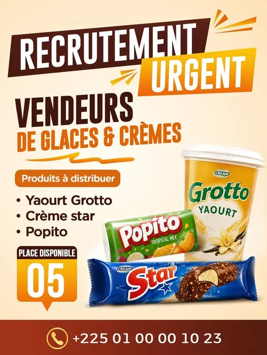 RECRUTEMENT VENDEUSE DE YAOURT