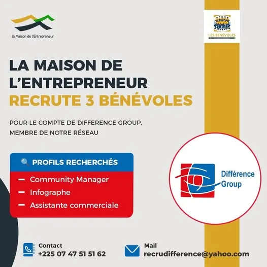 RECRUTEMENT DE BENEVOLES H/F