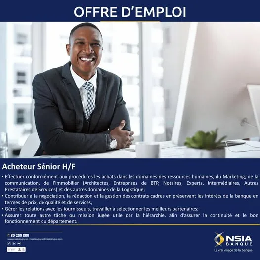 NSIA RECRUTE ACHETEUR SENIOR (H/F)