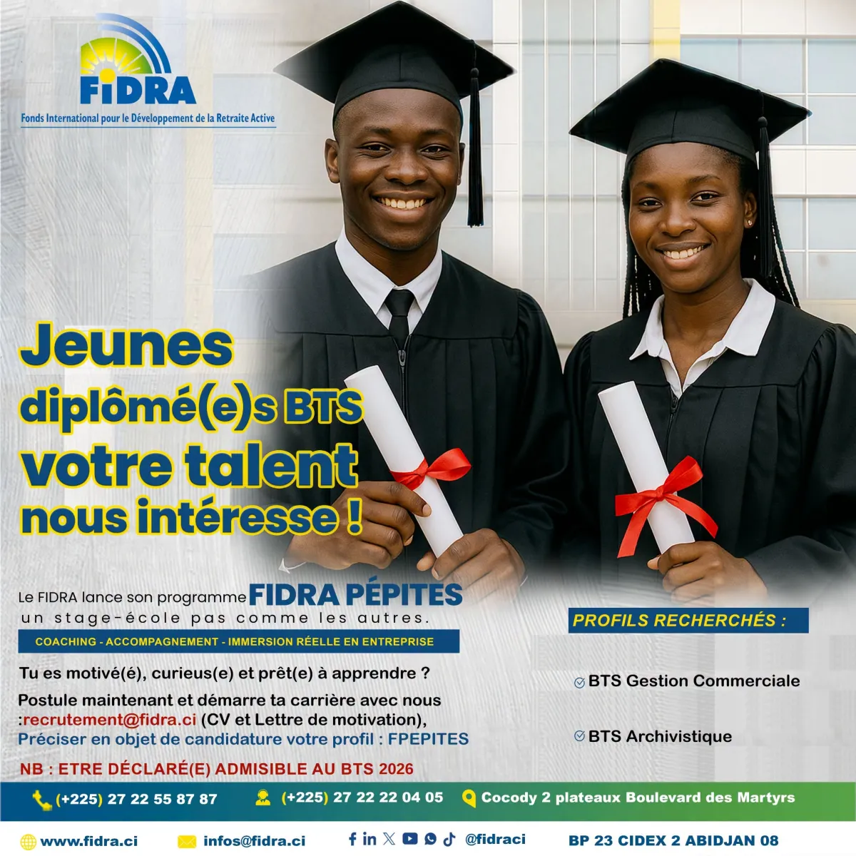 FIDRA RECRUTE STAGE ECOLE