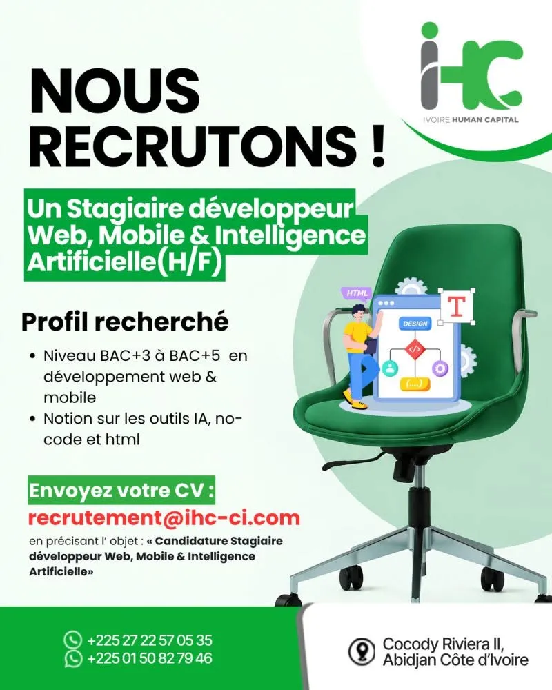 STAGIAIRE WEB MOBILE ET INTELLIGENCE ARTIFICIELLE (H/F)