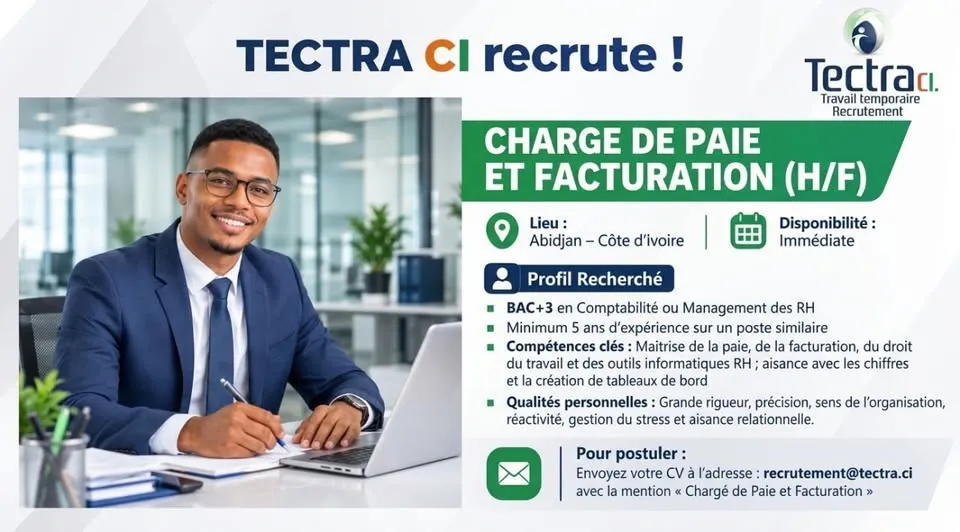 RECRUTEMENT CHARGE DE PAIE ET FACTURATION (H/F)