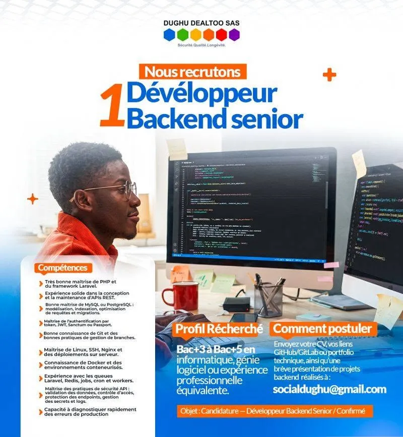 RECRUTEMENT DEVELOPPEUR BACKEND SENIOR
