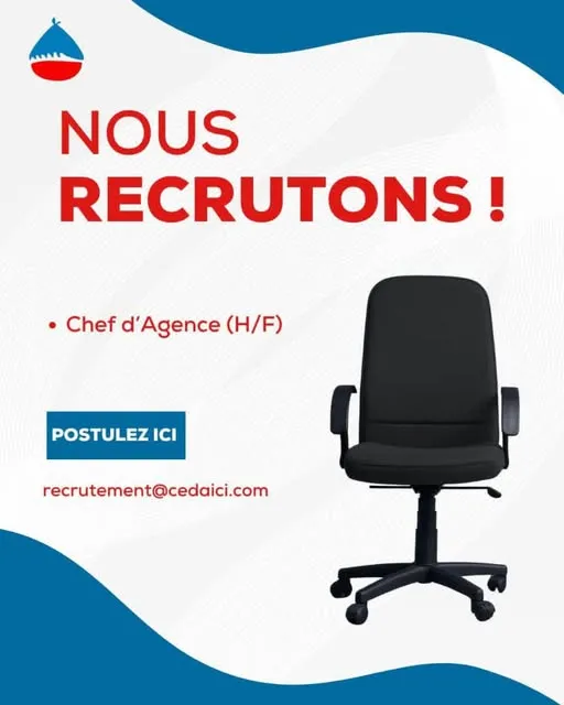 RECRUTEMENT CHEF D'AGENCE (H/F)