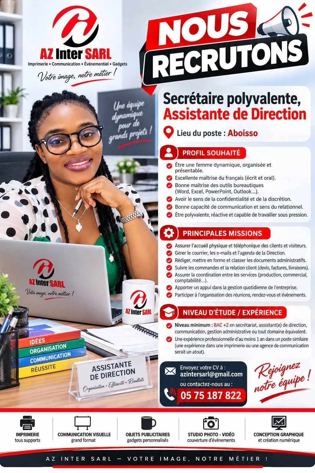 RECRUTEMENT SECRETAIRE DE DIRECTION