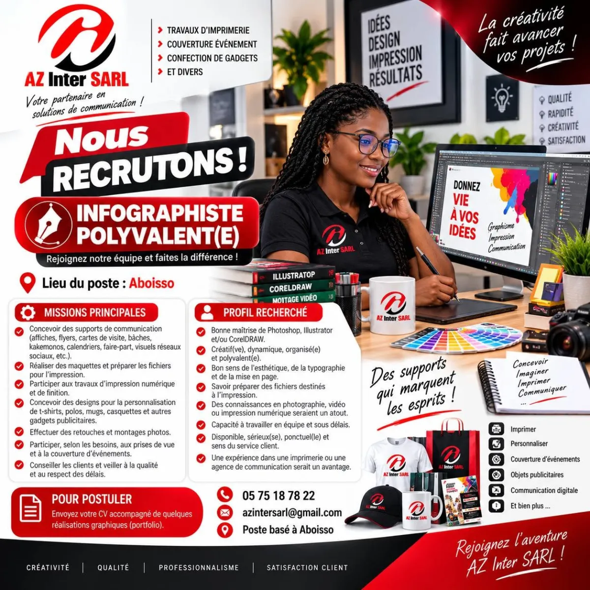 RECRUTEMENT INFOGRAPHISTE POLYVALENT (H/F)