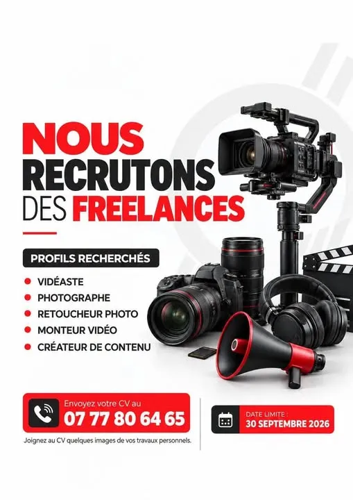 RECRUTEMENT DE PLUSIEURS POSTES EN FREELANCE