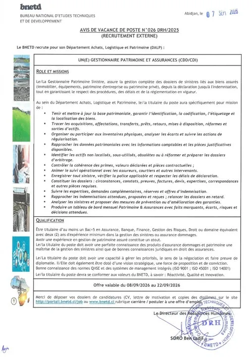 RECRUTEMENT GESTIONNAIRE PATRIMOINE ASSURANCE