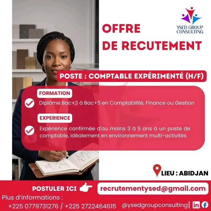 RECRUTEMENT COMPTABLE EXPERIMENTE (H/F)