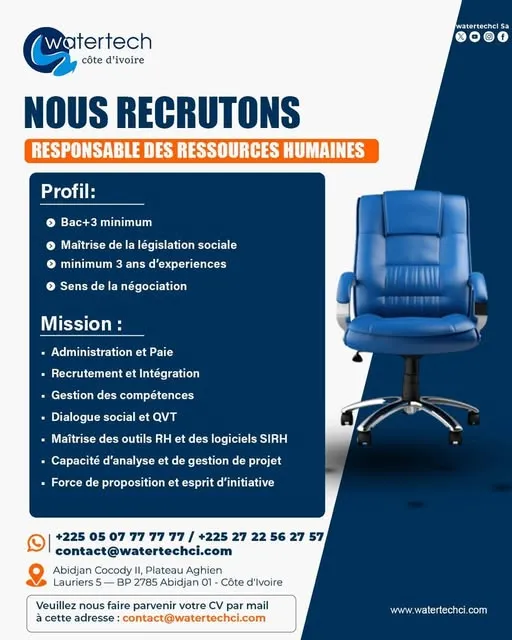 RECRUTEMENT RESPONSABLE RESSOURCES HUMAINES