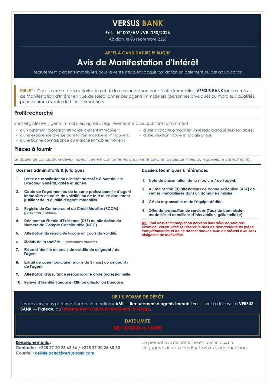 RECRUTEMENT AGENT IMMOBILIERS (H/F)