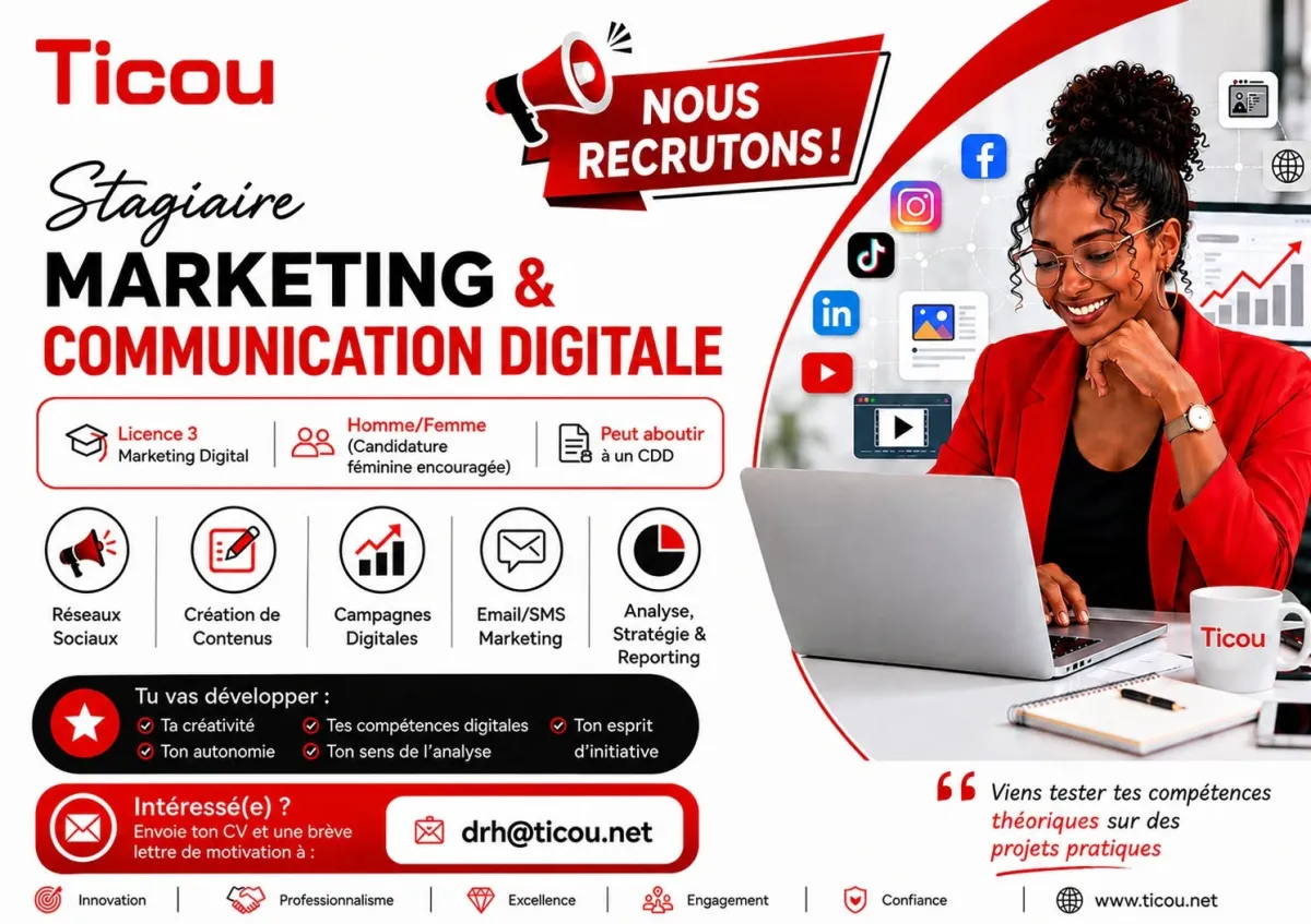 RECRUTEMENT STAGIAIRE MARKETING COMMUNICATION DIGITALE