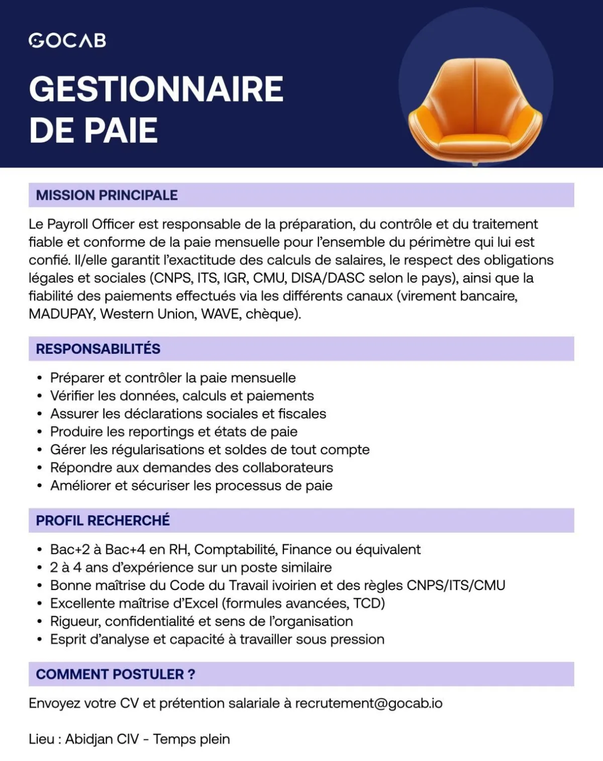 GESTIONNAIRE DE PAIE (H/F)