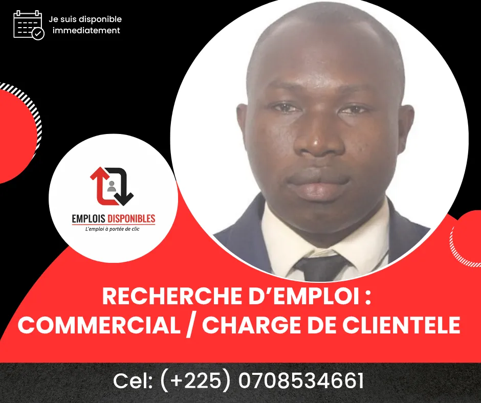 RECHERCHE D'EMPLOI: COMMERCIAL ou CHARGE DE CLIENTELE