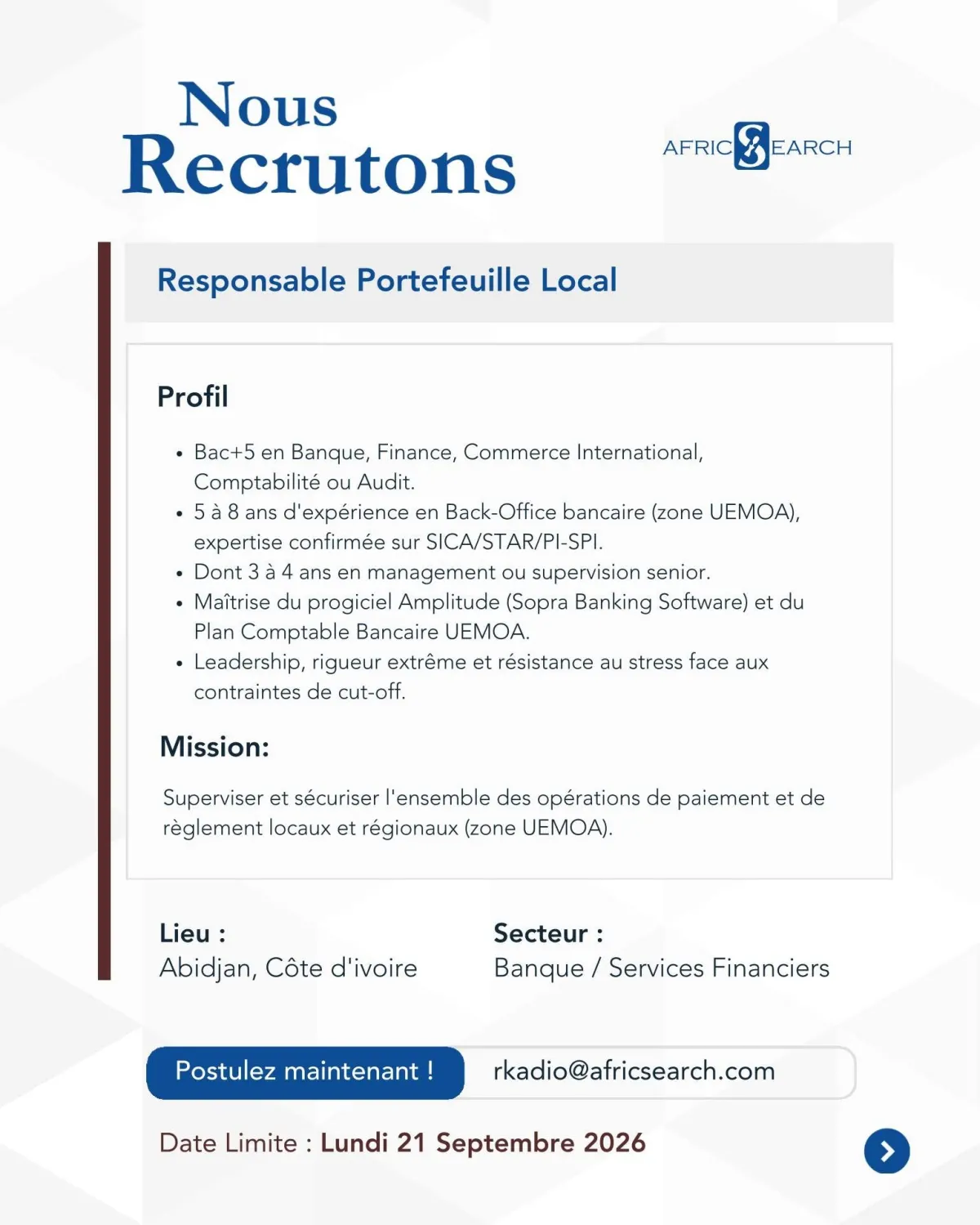RESPONSABLE PORTEFEUILLE LOCAL (H/F)