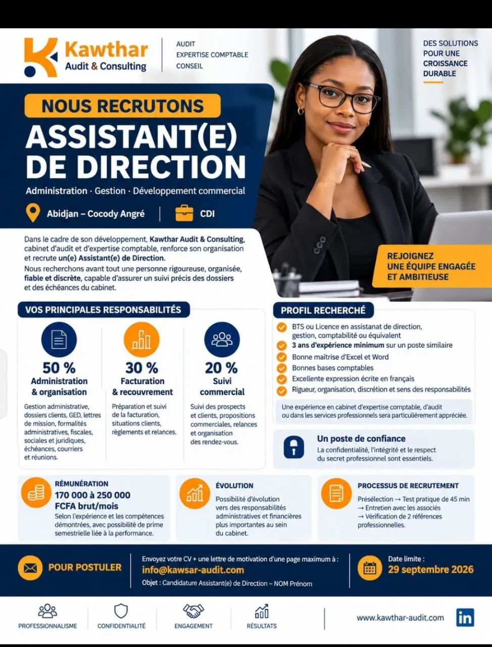 RECRUTEMNT ASSISTANT DE DIRECTION (H/F)