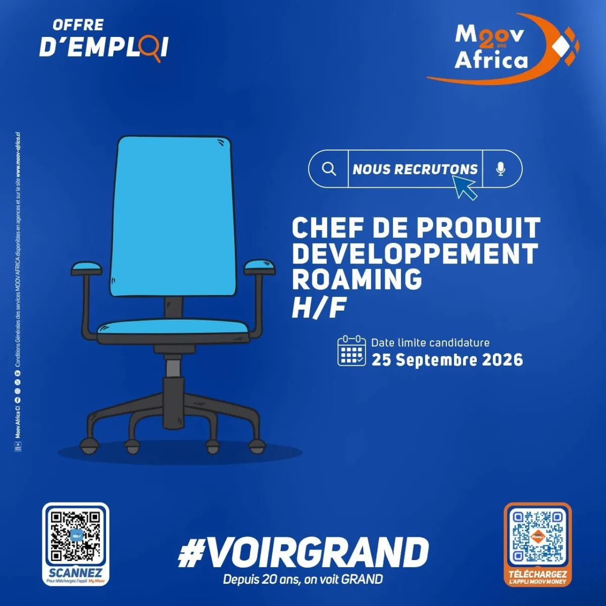 RECRUTEMEN CHEF DE PRODUIT DEVELOPPEMENT ROAMING