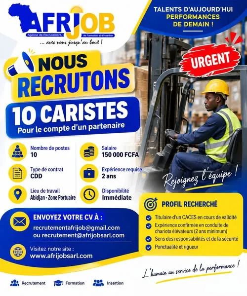 RECRUTEMENT DE PLUSIEURS CARISTES