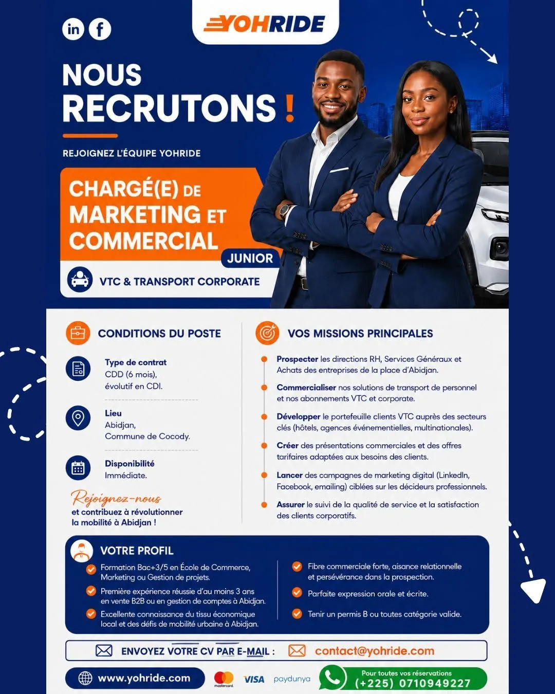RECRUTEMENT CHARGE DE MARKETING ET COMMERCIAL (H/F)