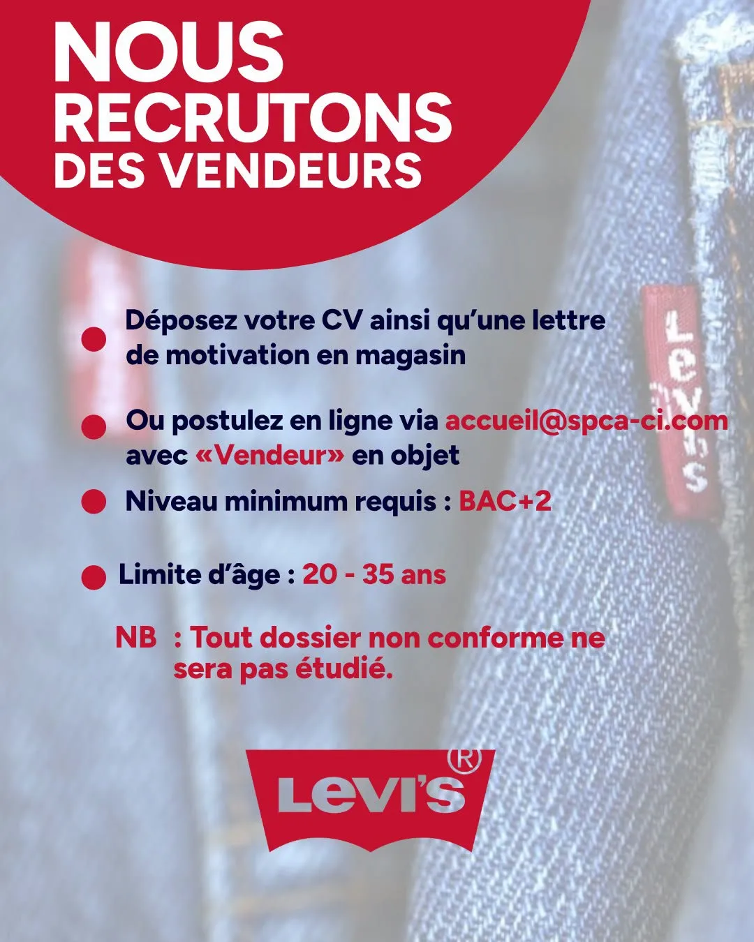 RECRUTEMENT DE VENDEUR /VENDEUSE