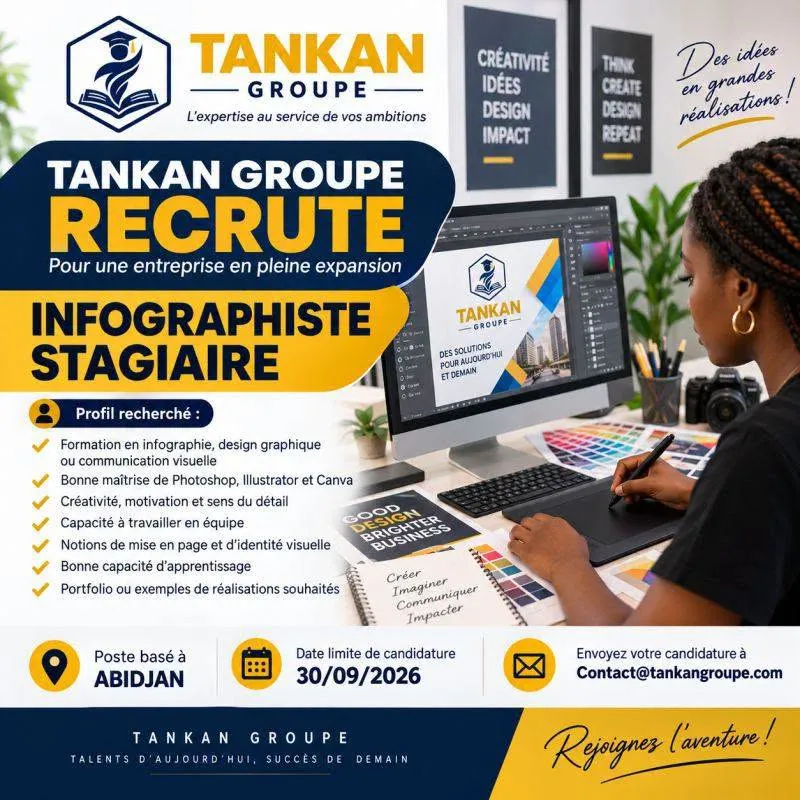 RECRUTEMENT INFOGRAPHISTE STAGIAIRE (H/F)