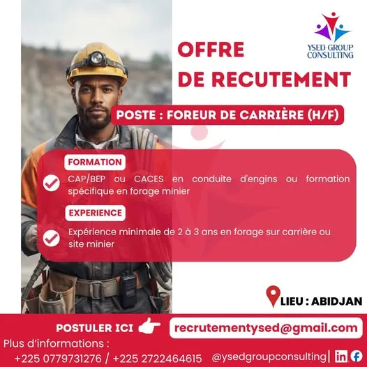 Offre d'emploi RECRUTEMENT FORREUR CARRIERE (H/F)