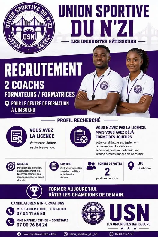 RECRUTEMENT – COACHS FORMATEURS / FORMATRICES