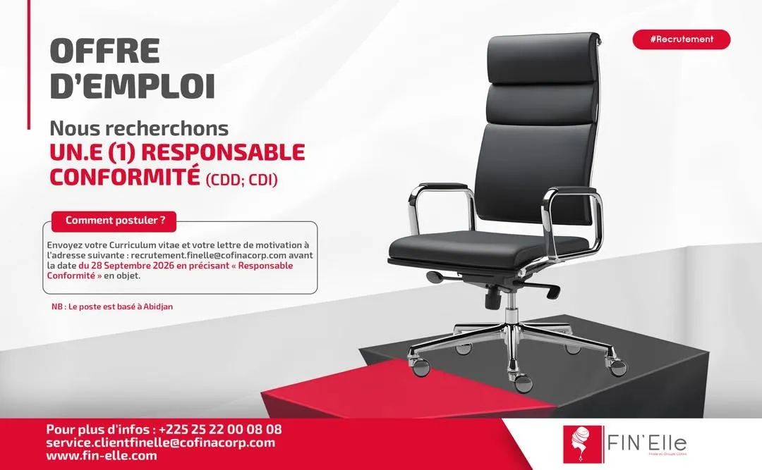RECRUTEMENT RESPONSABBLE CONFORMITE (H/F)