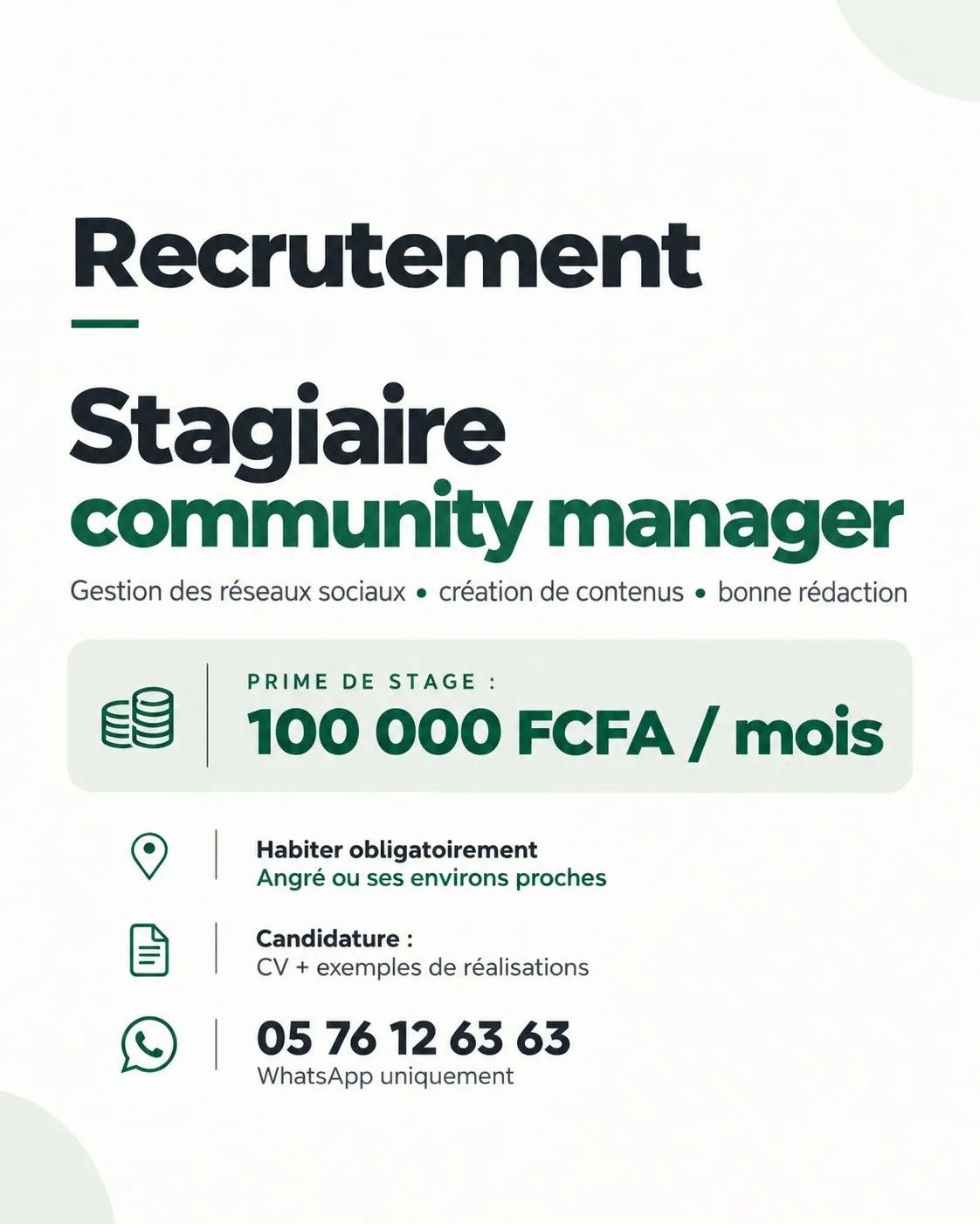 STAGIAIRE COMMUNITY MANAGER (H/F)
