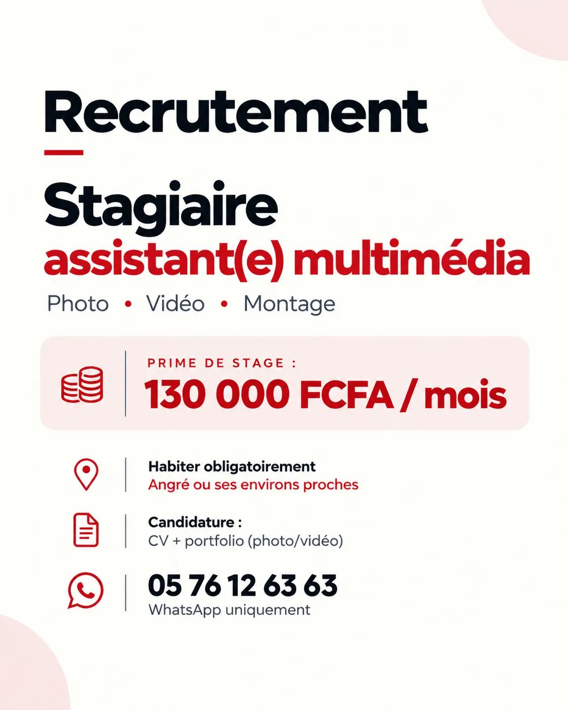 RECRUTEMENT ASSISTANT MULTIMEDIA (H/F)