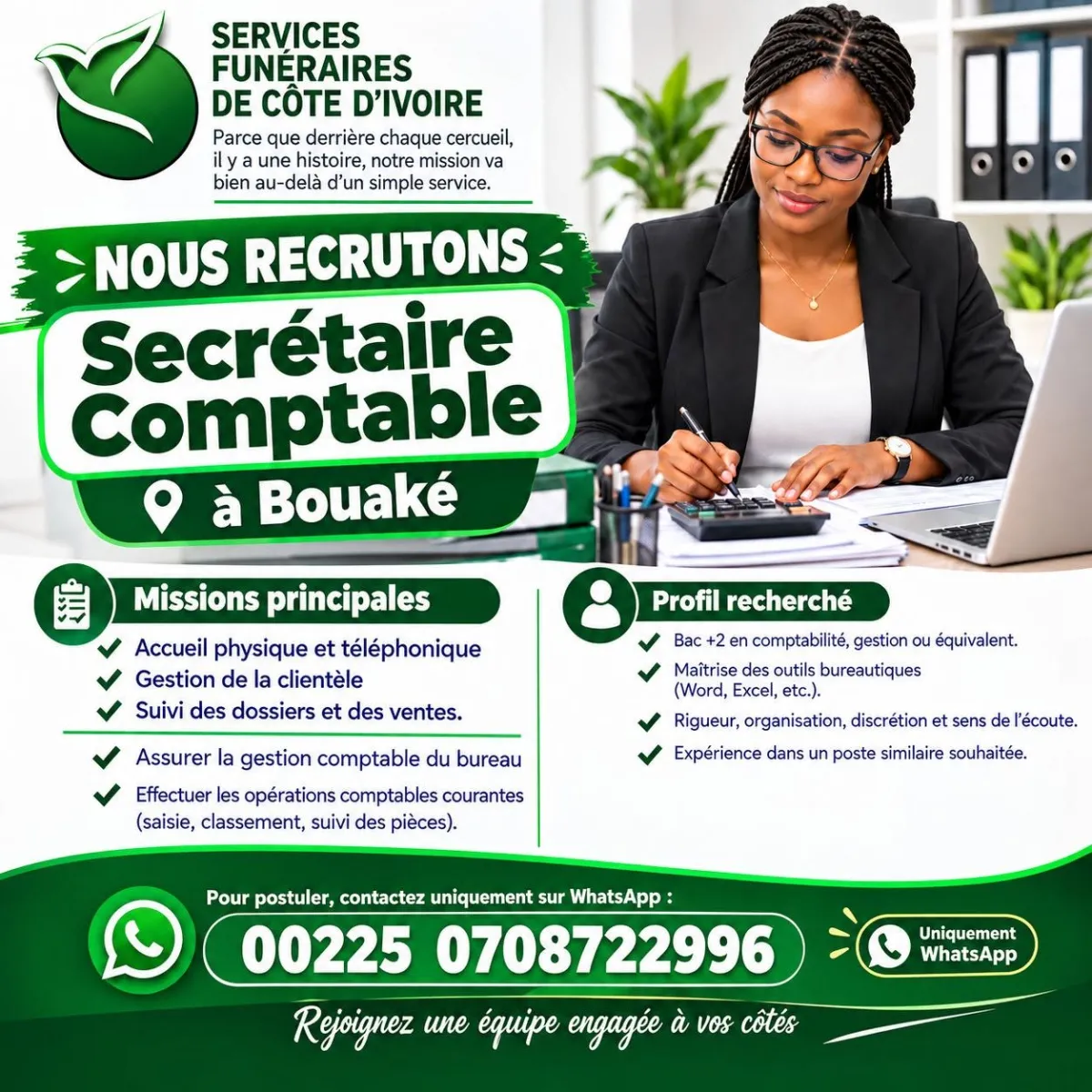 RECRUTEMENT SECRETAIRE COMPTABLE (F)