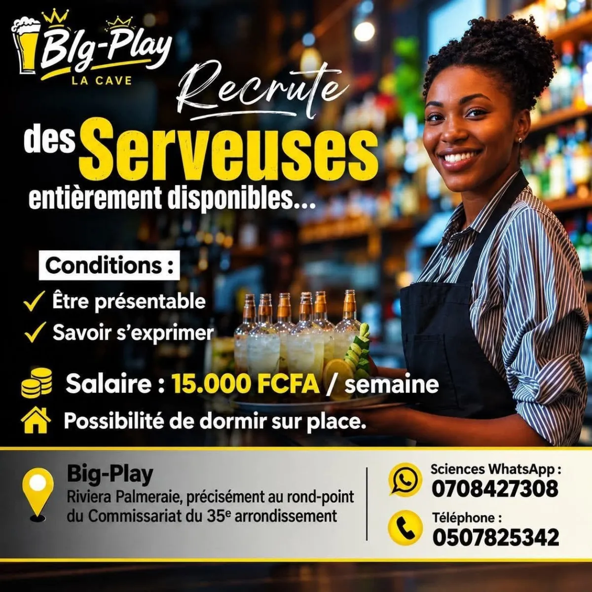 LA CAVE RECRUTE DES SERVEUSES