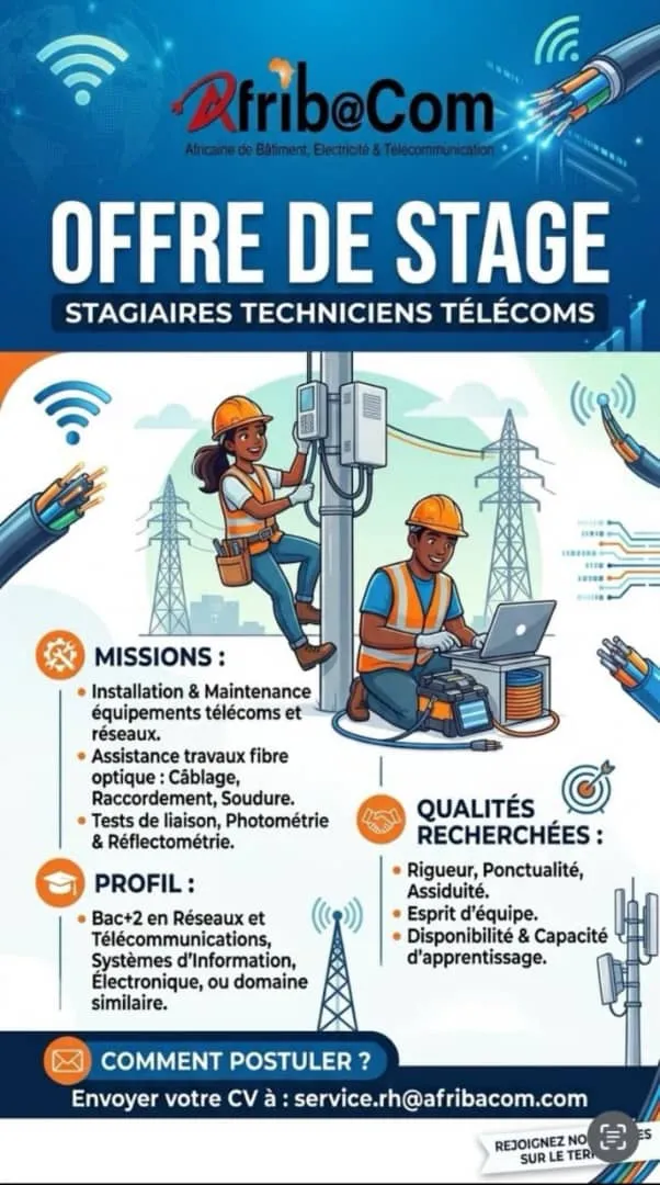RECRUTEMENT DES STAGIAIRES EN TELECOMS