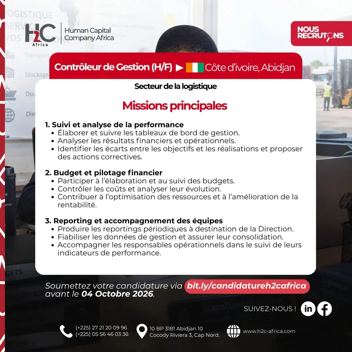 RECRUTEMENT CONTROLEUR DE GESTION (H/F)