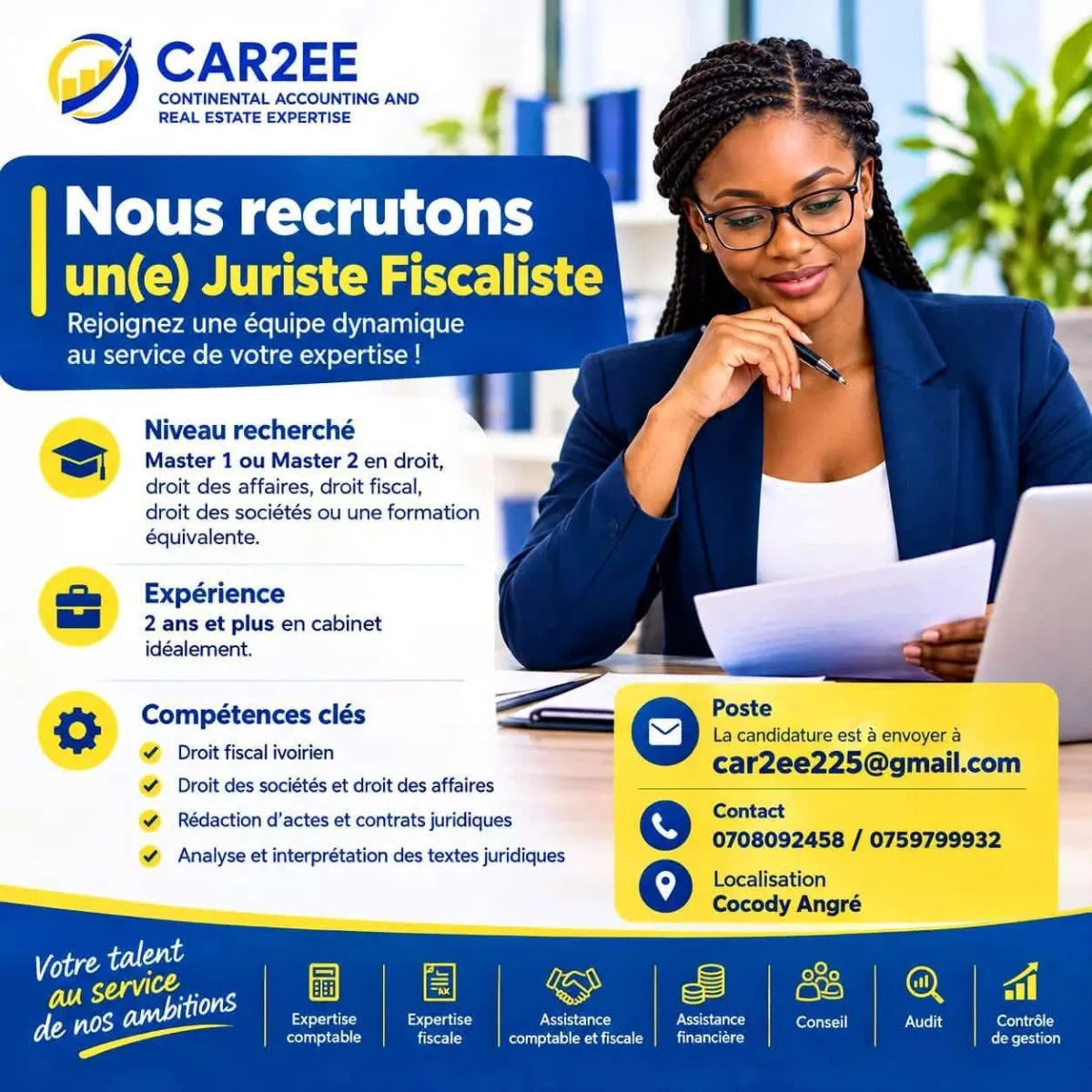 RECRUTEMENT DE JURISTE FUSCALITE (H/F)