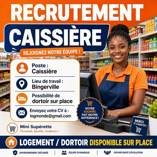 MINI SUPERETTE RECRUTE UNE CAISSIERE