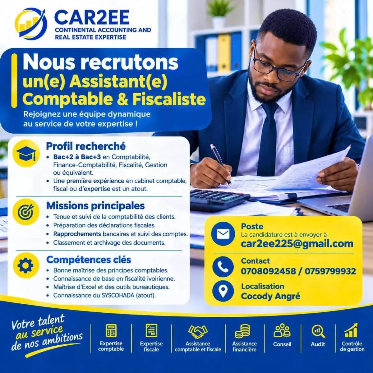 RECRUTEMENT ASSISTANT COMPTABLE / FISCALITE