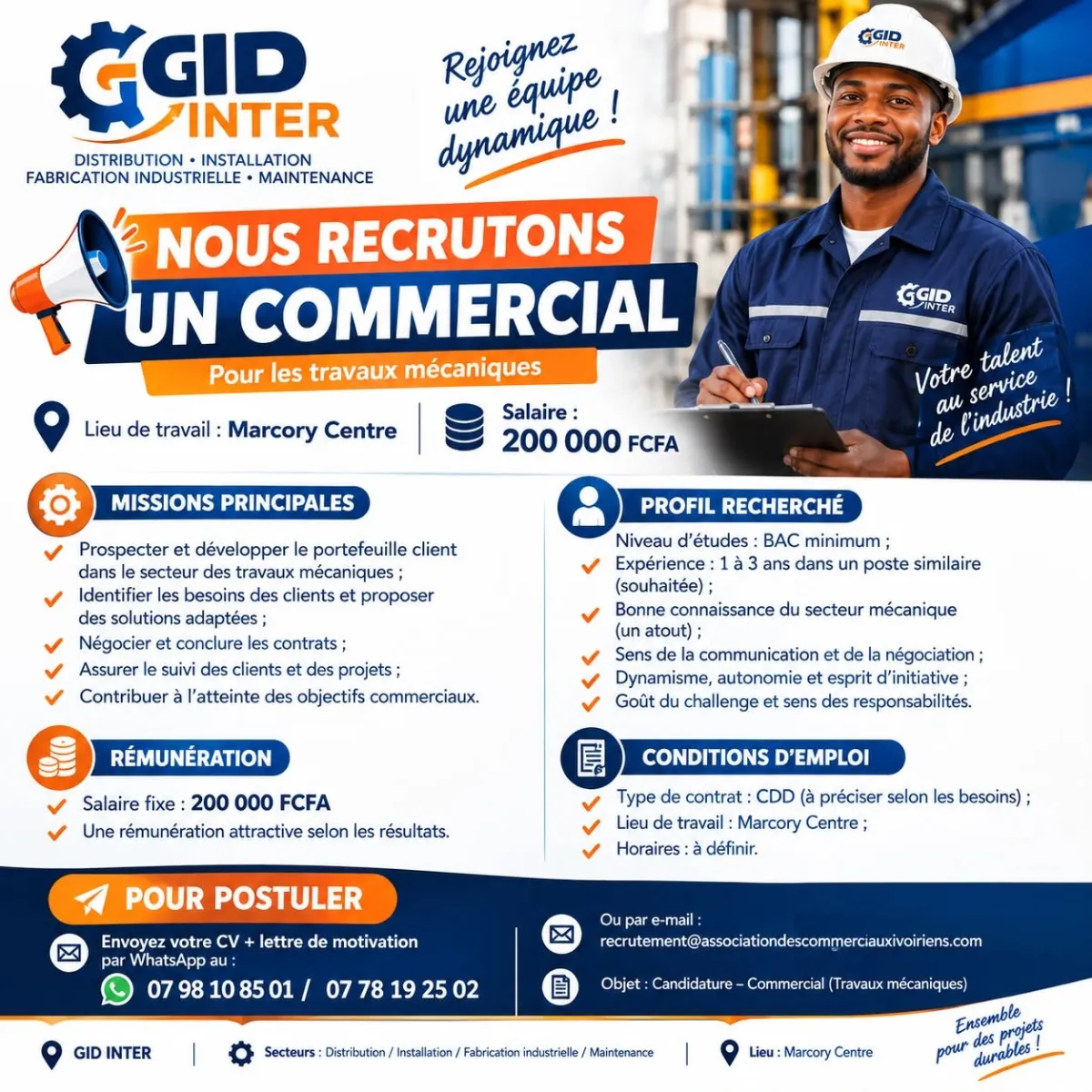 RECRUTEMENT D'UN COMMERCIAL (H/F)