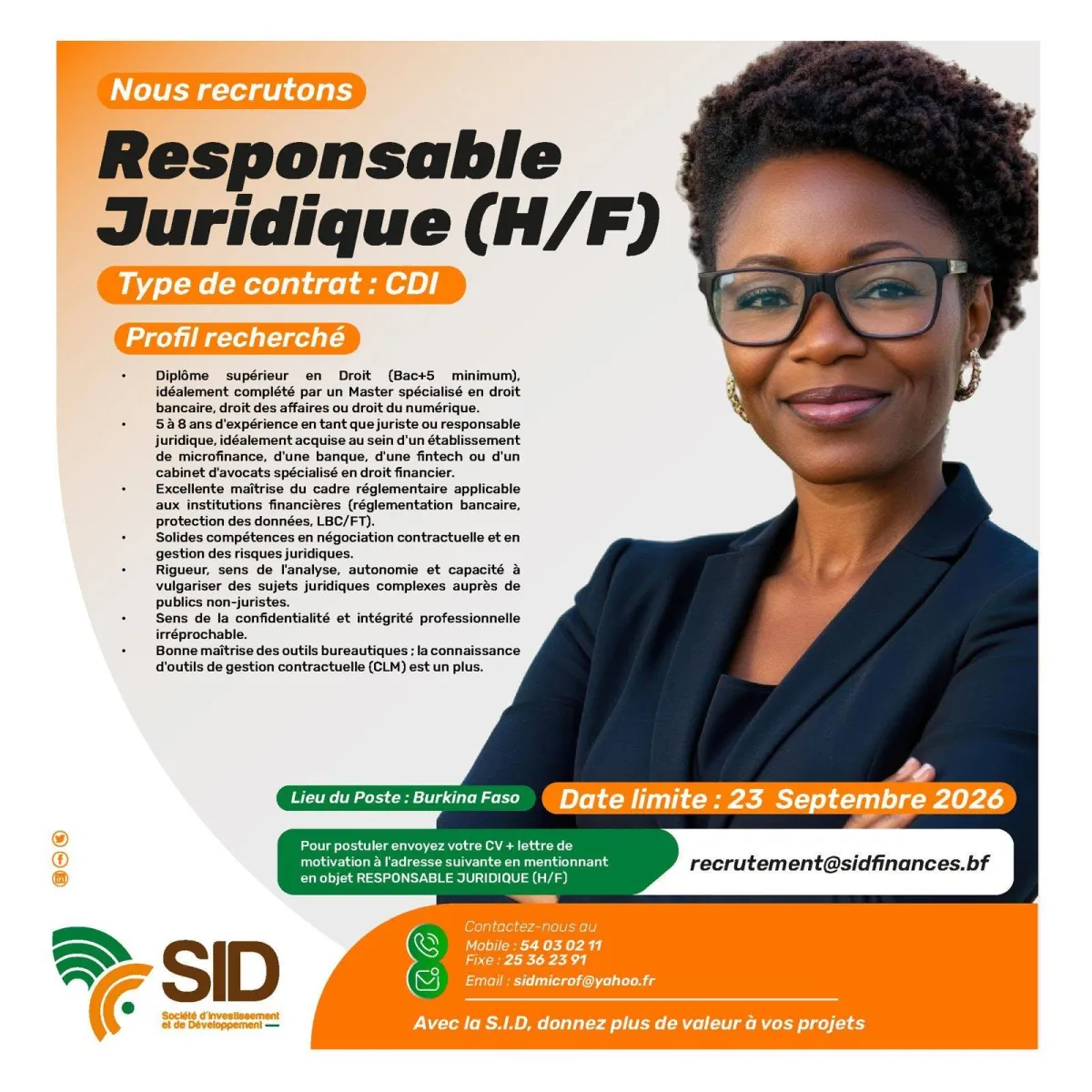 RECRUTEMENT RESPONSABLE JURIDIQUE (H/F)