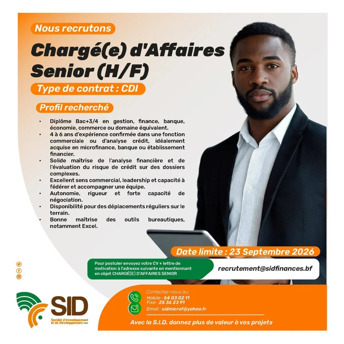 CHARGE D'AFFAIRES SENIOR (H/F)