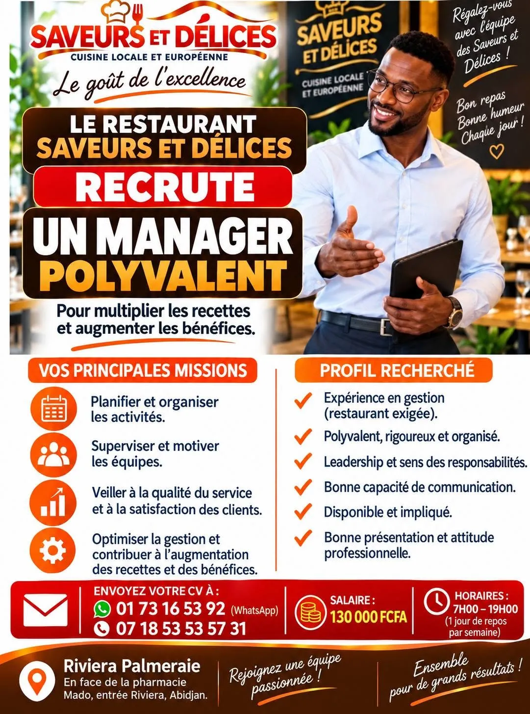 RECRUTEMEN MANAGER POLYVALENT RESTAU